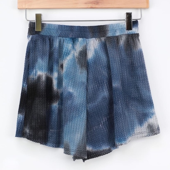 Early Sun Navy Blue Tie-Dye Waffle Knit Shorts - Picture 5 of 7